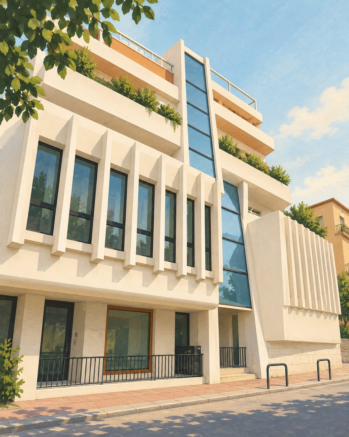 Illustrazione della facciata di Reggio Campi Student House